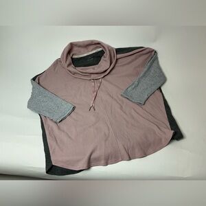Calvin Klein Performance Pink and Gray Cowl Neck Pull Over Top